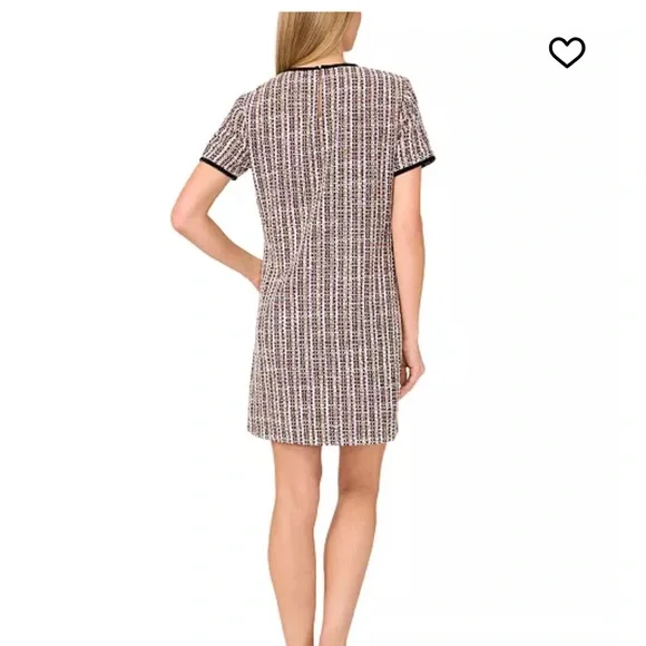 CeCe Black Tweed Mini Dress Sz 12 Dark Academia, preppy, workwear, Blair Waldorf - Picture 2 of 10